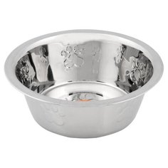 Миска Пижон металлическая рельефная 1.6 л серебристый