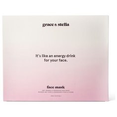 Grace & Stella Энергетическая маска для лица с коллагеном и коллоидным золотом против морщин Anti Wrinkle + Energizing Face Masks, 28 мл, 6 шт.
