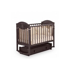 Кроватка ЛЕЛЬ (Кубаньлесстрой) Камелия АБ 23.4 (качалка), универсальный маятник махагон