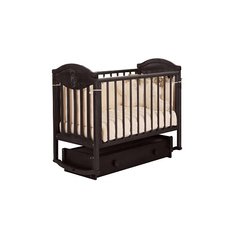 Кроватка ЛЕЛЬ (Кубаньлесстрой) Камелия АБ 23.4 (качалка), универсальный маятник венге