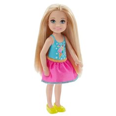 Кукла Barbie Клуб Челси Блондинка с попкорном, 14 см, DWJ27