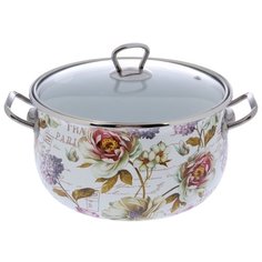 Кастрюля Интерос Франция 4 л, белый/розовый