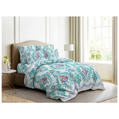 Постельное белье 2-спальное Ночь Нежна Нежная роза 50 х 70 см бязь голубой