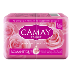 Мыло кусковое Camay French Romantique с ароматом алых роз, 4 шт., 75 г