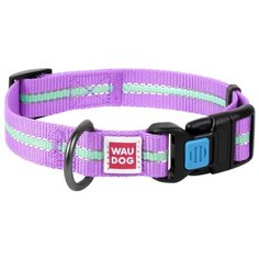 Ошейник WAU DOG Nylon светонакопительный (25 мм) 31-49 см фиолетовый