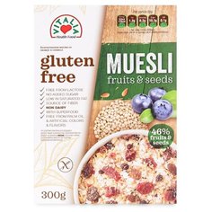 Мюсли Vitalia c семенами и фруктами без глютена, коробка, 300 г