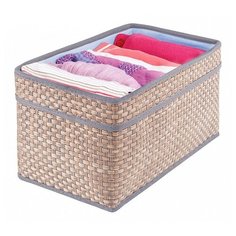 CASY HOME Корзина ВА-021, 28х15х15 см бежевый/синий