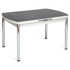 Стол TetChair Marmaris 18, раскладной, ДхШ: 126 х 80 см, длина в разложенном виде: 156 см, черный мрамор