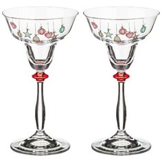 Подсвечник Bohemia Crystal Елочные игрушки бесцветный/красный