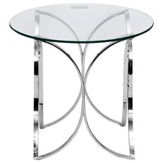 Столик Garda Decor GY-ET7747, d: 60 см, прозрачный/хром