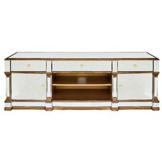 Тумба под телевизор Garda Decor KFC1153E7 (внешняя отделка зеркало), ШхГхВ: 180х50х60 см, цвет: зеркальный