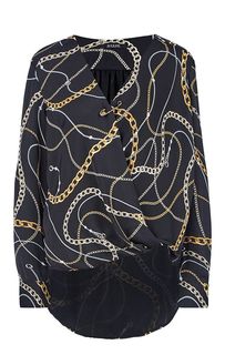 Блуза черного цвета с застежкой на булавку Guess