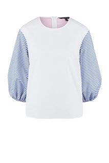 Хлопковая блуза с объемными рукавами Armani Exchange