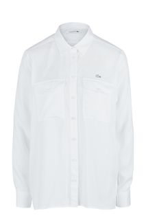 Белая рубашка с нагрудными карманами Lacoste