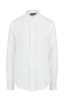 Белая льняная рубашка с длинными рукавами Polo Ralph Lauren
