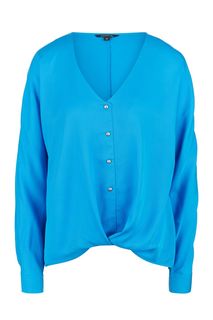 Синяя блуза с длинными рукавами Comma