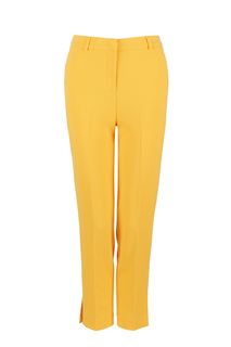 Укороченные желтые брюки зауженного кроя Comma