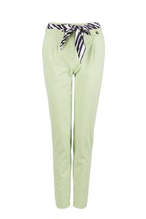 Хлопковые брюки чиносы салатового цвета Tom Tailor