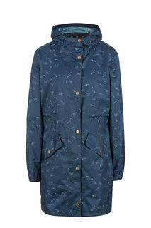 Удлиненный синий плащ с капюшоном Barbour