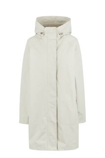 Бежевый плащ свободного кроя с застежкой на молнию и кнопки Barbour
