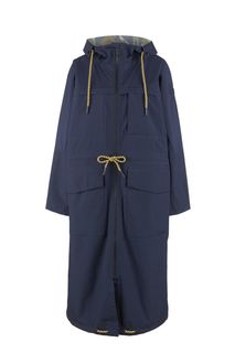 Удлиненный синий плащ с капюшоном Aigle