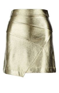 Короткая юбка золотистого цвета Guess