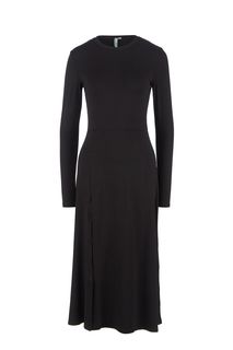 Черное платье из вискозы с разрезом Befree