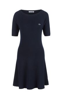Бесшовное трикотажное платье с расклешенной юбкой Lacoste