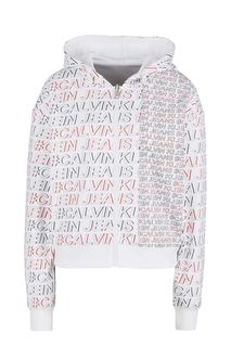Толстовка с монограммой бренда на молнии Calvin Klein Jeans