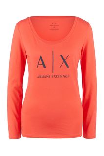 Хлопковая футболка с длинными рукавами Armani Exchange