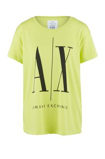 Хлопковая футболка с короткими рукавами Armani Exchange