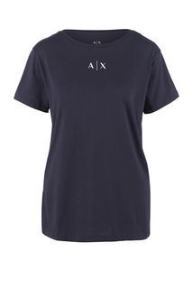 Однотонная футболка из хлопка Armani Exchange
