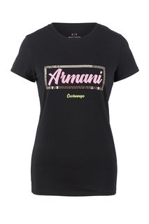 Хлопковая футболка с яркой отделкой Armani Exchange