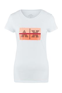 Хлопковая футболка с ярким принтом Armani Exchange