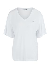 Футболка свободного кроя с треугольным вырезом Lacoste