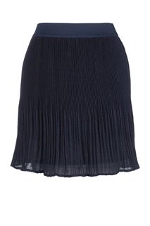 Короткая плиссированная юбка синего цвета Lacoste