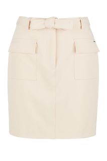 Короткая розовая юбка с накладными карманами Comma