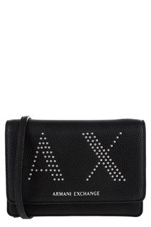 Черный клатч с металлическим декором Armani Exchange