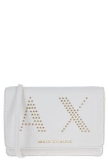 Белый клатч с металлическим декором Armani Exchange