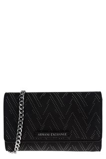 Черная сумка-кошелек с перфорацией Armani Exchange
