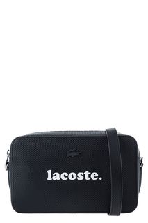 Маленькая кожаная сумка с логотипом бренда Lacoste
