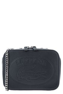 Маленькая кожаная сумка с тиснением Lacoste
