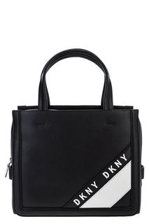 Маленькая черная сумка с текстильным плечевым ремнем Dkny