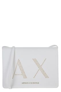 Белая сумка с металлическим декором Armani Exchange