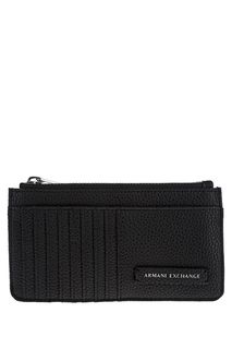 Визитница черного цвета на молнии Armani Exchange