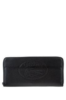 Кошелек из зерненой кожи с тиснением Lacoste