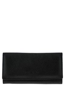 Кожаный кошелек черного цвета с одним отделом для купюр Sergio Belotti