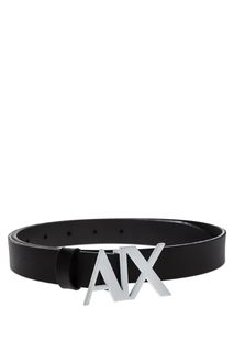 Кожаный ремень с фигурной пряжкой Armani Exchange