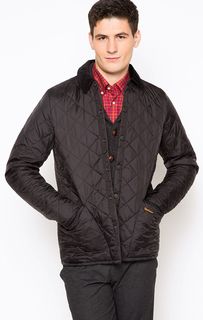 Черная стеганая куртка на кнопках Barbour