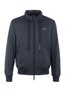 Куртка синего цвета со скрытым капюшоном Armani Exchange